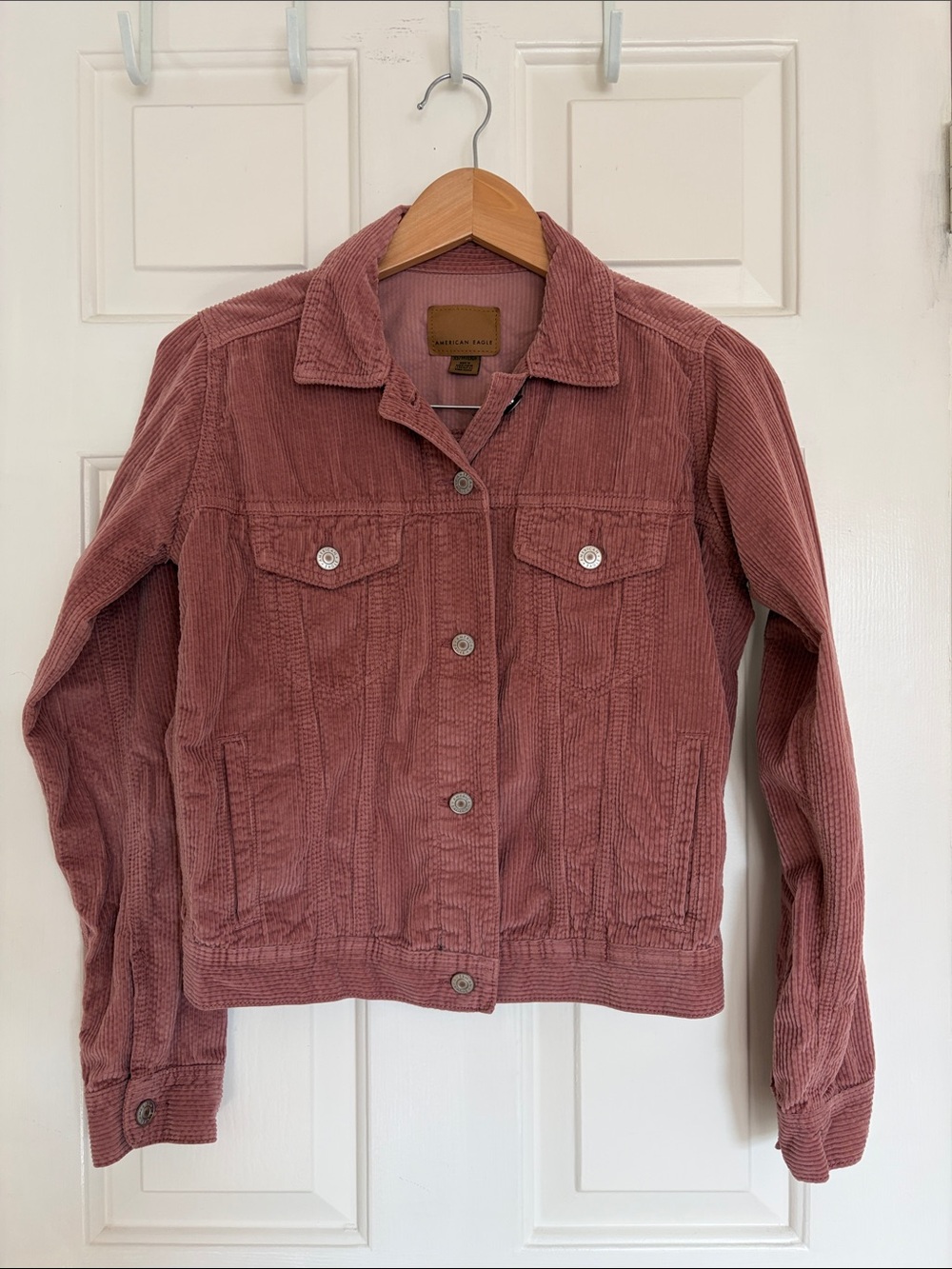 American Eagle Dusty Rose Corduroy Trucker Jacket | Women's XS